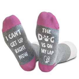 CIAEXRN I Can't Get Up Right Now The Dog Is On My Lap Socks, Funny Socks for Women Men, Dog Mom Socks for Women Men, Cotton Crew Socks Gifts for Dog Owner, Best Dog Mom Gifts Novelty Gifts /27