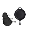 Home VSS Cast Iron， Pre-Seasoned Skillet 5pcs Set, Including 3",