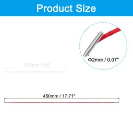 PATIKIL Elastic Barbed Cord 17.7 Inch / 450 Mm, 100 Pcs 2mm Loop Stretch Round String with Metal Barb Fasteners for Hats Masks Menus Crafting Book, Red
