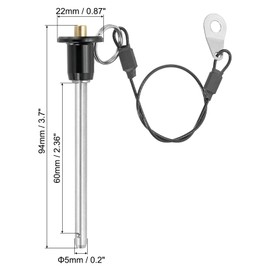 PATIKIL Quick Release Pin 3/16" x 2.36", Ball Locking Pin 304 Stainless Steel Quick Release Fastening Safety Locating Pins with Push Button 25 cm Lanyard Cable (5 x 60mm)