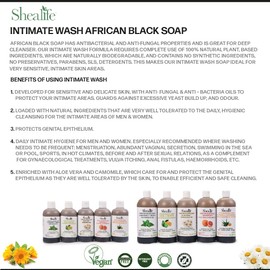 Intimate hygiene African Black Soap, pH Balanced with Aloe Vera gel & Chamomile, Intimate Area Wash, Anti - Odour & Anti - Fungal Formula, 250ml