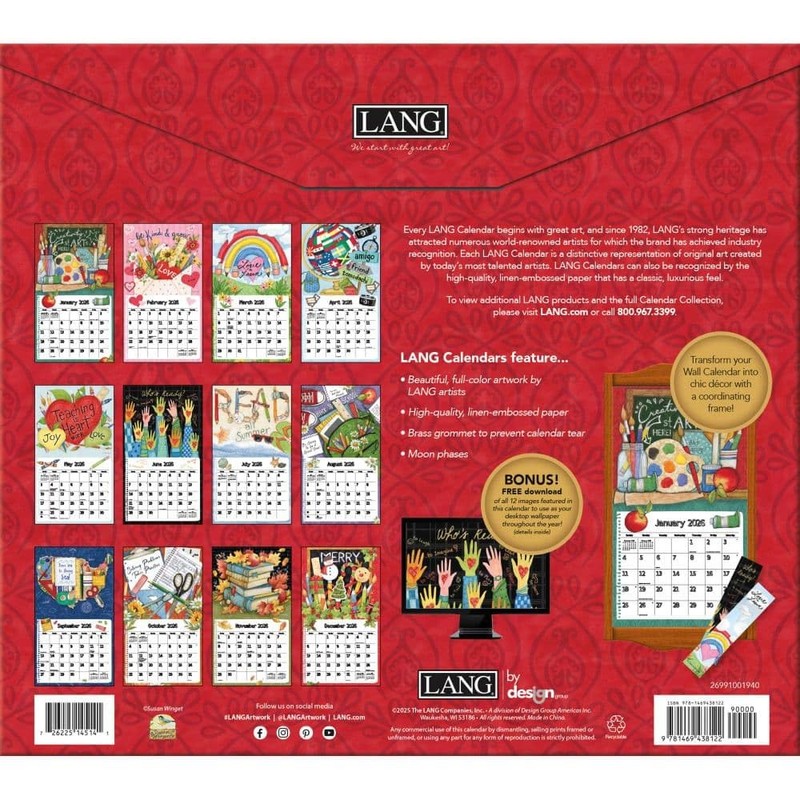 Lang, Schoolhouse 2026 Wall Calendar by Susan Winget, 13.4'' X