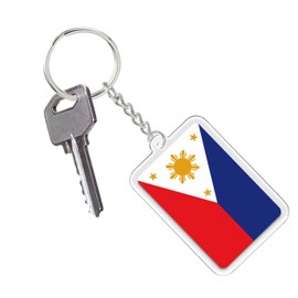 2 PCS Philippine Flag Keychain,Filipino Tag Keyring Key Chain for Car Motorcycle Auto