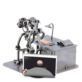 Steelman24 I Nuts and bolts sculpture Dermatologist With Business Card Holder With Personal Engraving I Handmade ornaments I