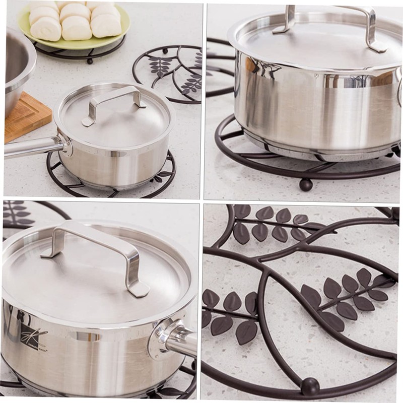 Mobestech 3pcs Iron Art Tableware Mat Heat Insulation Pad for