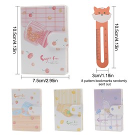 Weniubit 4 Pcs Pocket Notebook A7 with 8 Paper Bookmark, Colorful Small Notebooks Pocket Size for Carrying Around, Portable Mini Notebooks for School Home Office Work Church
