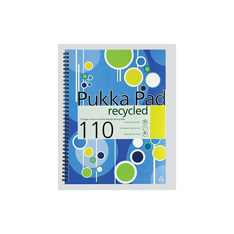 Pukka A4 Recycled Wirebound Book Pink/Blue Circles