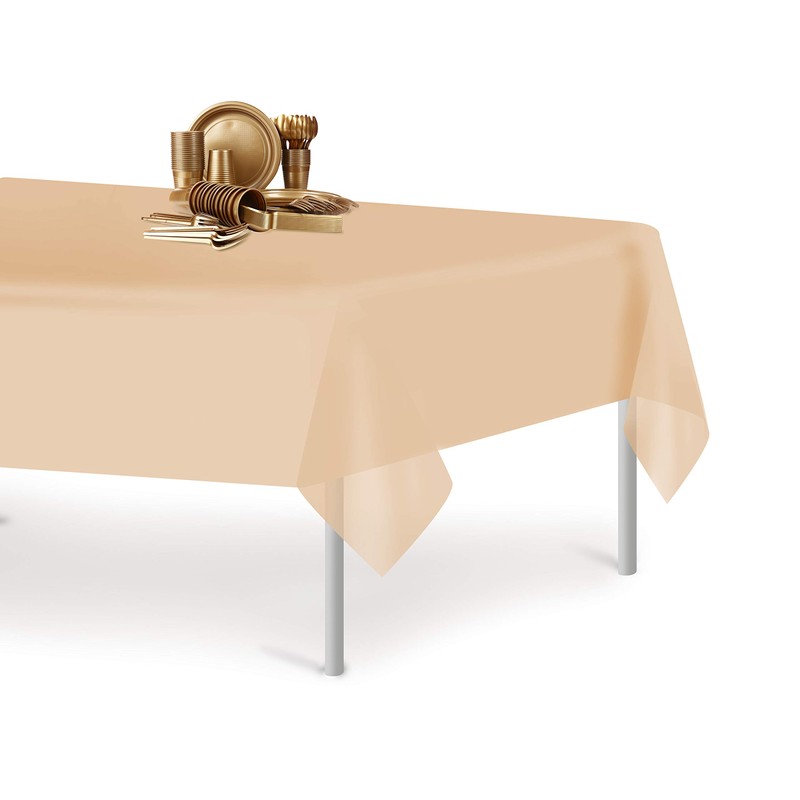 Ivory 12 Pack Premium Disposable Plastic Tablecloth 54 Inch. x