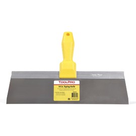 ToolPro 14 in. Stainless Steel Taping Knife with Textured Handle – Professional Drywall Finishing Tool, Lightweight and Durable Design