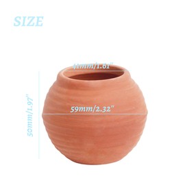 AnRui Medium Pottery Jar for Fixing Aquatic Plants, Anti-Floating Ceramic Fish Tank Landscaping Ornaments Aquarium Decoration, Red