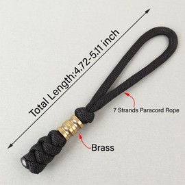 YJTSWDXY 2 Packs Paracord Knife Lanyard with Brass Beads Paracord Lanyards for Knife EDC Tools Keychains (Green)