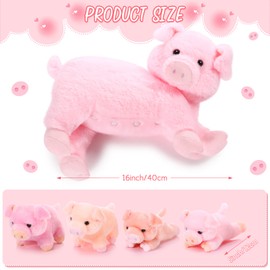 Honoson Pig Stuffed Animal with Babies, Cuddly Nursing Mommy Pig Plushy with 4 Stuffed Magnetic Piggy Toys for Kids Boys Girls Kawaii Birthday Gifts Family Funny Toys Baby Shower Decor(Cute)