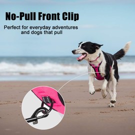 PoyPet No Pull Dog Harness, Reflective Vest Harness with 2 Leash Attachments and Easy Control Handle for Small Medium Large Dog