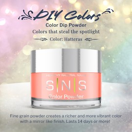 SNS Healthy Natural Nails SNS Nail Dip Powder - Hatteras (Orange Cream) - Long-Lasting Dip Colors for Healthier Nails - Low-Odor DIY & Professional Use - 0.5 oz