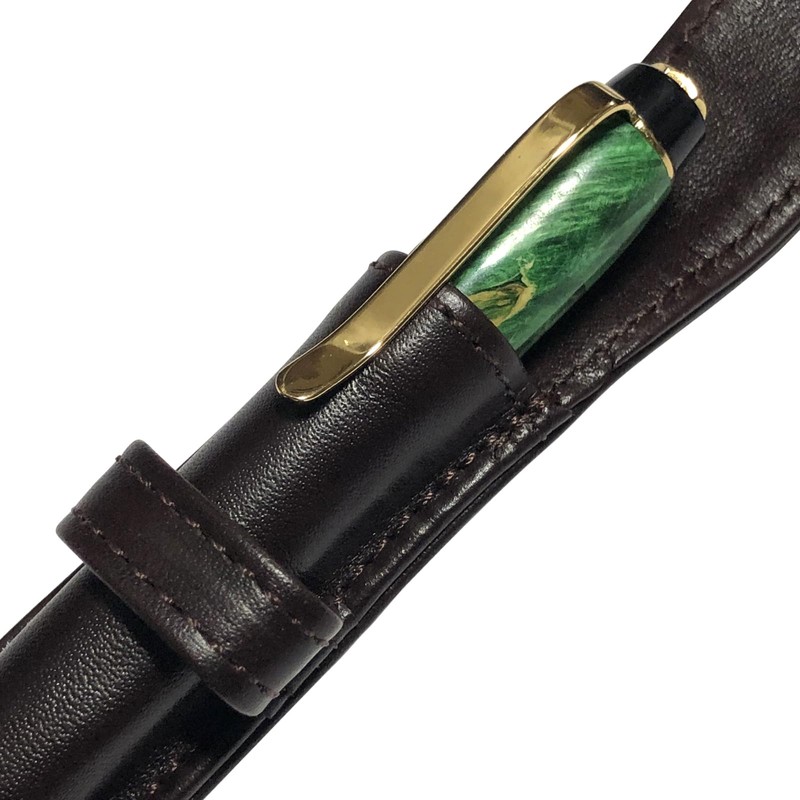 Aston Leather Pen Holder - Black Single