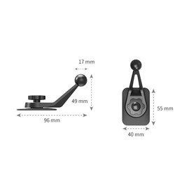 Asudaro Dash Mount Ram Auto-Luftauslass-Clip Drehbarer Kugelkopf Ram Mount Handyhalter Basis-Clip für Autos SUV Minivans RV 360 Grad drehbar Armaturenbrett Mount Ram Kugelkopf,Schwarz #1