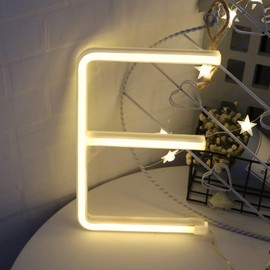ENUOLI Warm White Neon LED Letters Sign Night Lamp Light up Alphabet Neon Signs Battery or USB Operated Wall Decorative Lights for Wedding Birthday Party Christmas Home Bar Club Decoration(E)