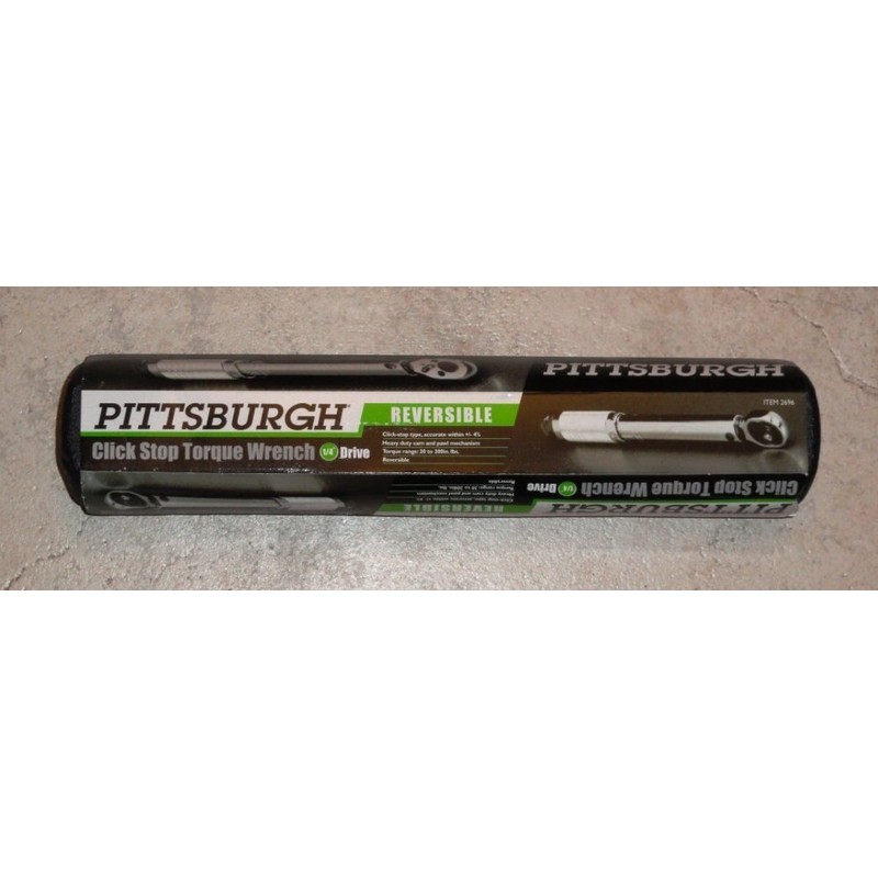 1/4" Drive Click Stop Torque Wrench Reversible 20-200 lbs. with