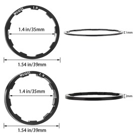 Kigauru 3 Pcs Bike Spacer Aluminum Alloy Cassette Spacer 1mm/2mm/2mm Bicycle Flywheel Hub Spacer Bottom Bracket Axle Washer Gasket Suitable for 7 10-Speed MTB Road Cycling Flywheel Tool