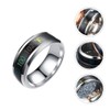Happyyami 1pc Smart Temperature Display Couple Ring Chic Steel Jewelry