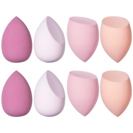 8 Pcs Makeup Sponge Set 3 Shapes Beauty Blender Kit for Liquid Foundation Powder Cream & Sunscreen Latex-Free Cosmetic Applicators with Ergonomic Design