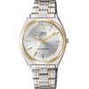 Citizen Q&Q QB78 Men's Wristwatch, Analog, Waterproof, Metal Band, silver/combination