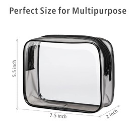 PACKISM Clear Toiletry Bag, 3 Pack TSA Approved Toiletry Bag Quart Size Bag, Travel Makeup Cosmetic Bag for Women Men, Carry on Airport Airline Compliant Bag, Black