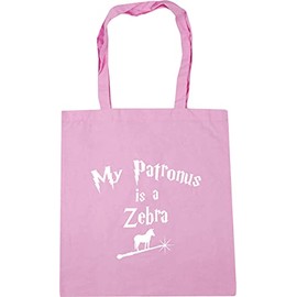 Hippowarehouse My Patronus Is A Zebra Tote Shopping Gym Beach Bag 42cm x38cm, 10 litres