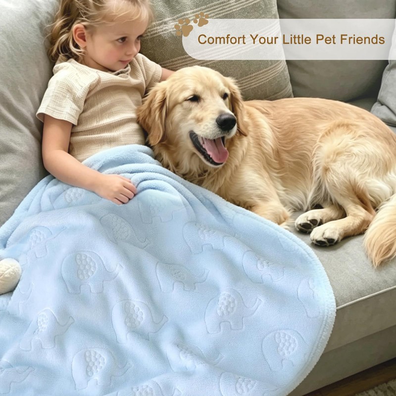 BORITAR 4 PCS Baby Blankets, 3D Animal Fleece Blanket for