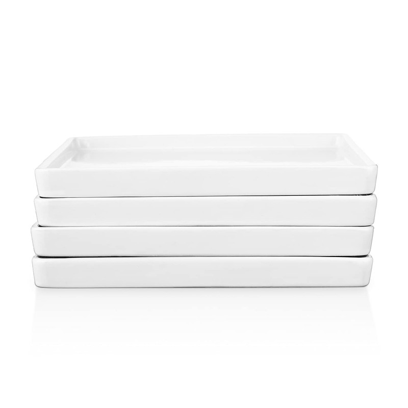 Stone Lain Grace Stoneware Appetizer Plate Set, Includes 4 Plates,