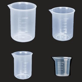 Measuring Cup Small, Set of 4 Measuring Cups with Spout, 25 ml, 50 ml, 150 ml, 250 ml, Small Measuring Cup for Kitchen and Baking, Practical Measuring Cups Made of Polypropylene, Semi-Transparent