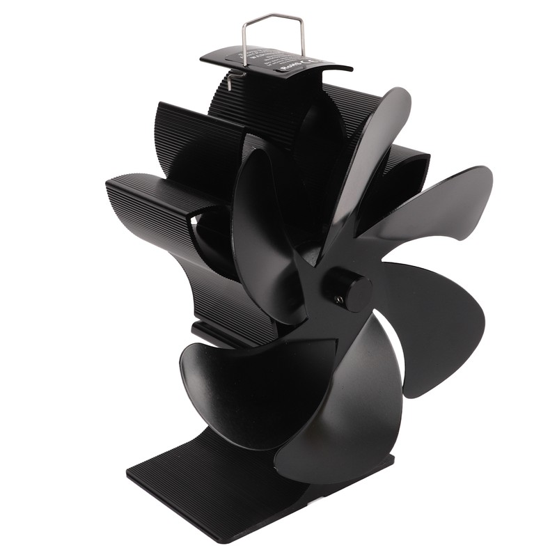 6 Blade Stove Eco Fan Black High Temperature Resistant Self