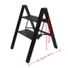 findmall 2 Steps Black Aluminum with Wide Treads Folding Step