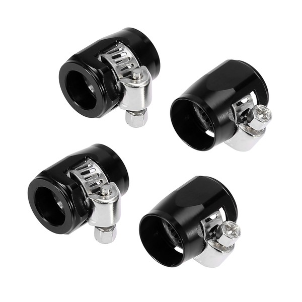 Hihaha AN6 Hex Black Car Hose Finisher Clamp Adapter Fitting