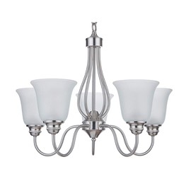 Doraimi 3 Light Chandelier with Brushed Nickel Finish, Classic Style Ceiling Light Fixture with Frosted Glass Shade for Meeting Room Dining Room Living Room Corridor, LED Bulb(not Include)