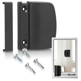 Ante bellum Balcony Door Handle – Versatile Door Handle for Balcony, Patio and Fly Screen Doors, Patio Door Handle Including Screws, Easy Installation without Drilling, Timeless Look in Black