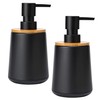 TOOZFO Soap Dispenser Plastic Bamboo with Pump Liquid Hand Lotion