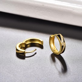 Dreamboat Hoop Earrings for Men Women 925 Sterling Silver Gold Plated Cubic Zirconia Sleeper Huggie Hoops Earrings Birthday Party Jewelry Gifts