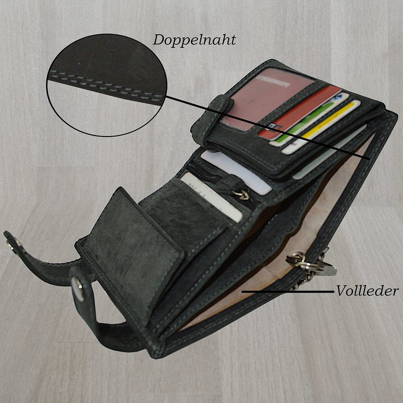 Roberto Leather Wallet with Chain Smooth Leather Design with RFID