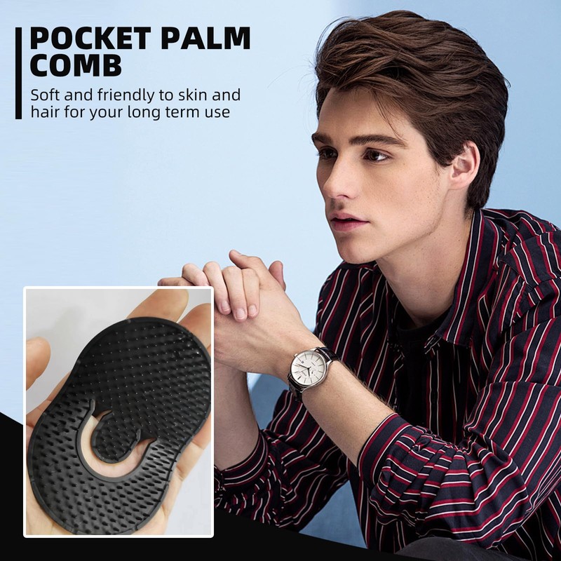 Soft 'N Style 2 Packs Pocket Palm Combs, Shampoo Comb,
