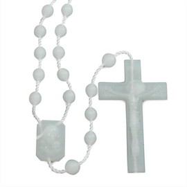 Bulk Plastic Rosary Beads Pack of 25 - Glow in The Dark Plastic Rosaries Made in Italy - Each Rosary Individually Packed in a Bag