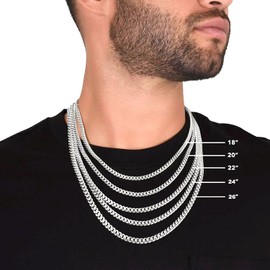 ENVYOU Silver Chain for Men Women Cuban Link Necklace 3.5mm/5mm Stainless Steel Mens Chains Necklaces Thick Long Jewelry Choker Neck Gift 18/20/22/24/26 Inch (3.5mm-316L Stainless Steel, 20 inches)