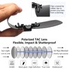 CAXMAN Polarized Clip-on Flip Up Metal Clip Rimless Sunglasses, Lightweight,