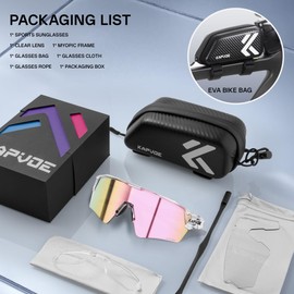 KAPVOE Cycling Glasses Men's Quick Glasses Women's Road Bike Glasses UV400 Protection Sports Sunglasses MTB Cycling Glasses TR90 Frame Cycling Glasses Sports Glasses Cycling Mountain Bike Running