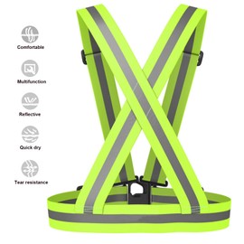 YMWALK Reflective Vest,High Visibility Vest Adjustable Safety Hi Vis Sports Gear Safety Equipment, Suitable for Outdoor Night Running Jogging Hiking Cycling Walking Men Women Kids