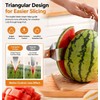 Triangle Watermelon Cutter, 430 Stainless Steel Slicer Tool with Wooden
