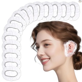 100 Pieces Clear Ear Covers for Shower Bath Lightweight Disposable Ear Covers For Hair Dye Protection from Water Splashes During Hair Wash and Coloring Ear Protection Accessories
