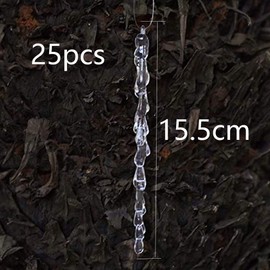 DAHI Christmas Tree Decoration Icicle Pendant 25 Pieces – Acrylic Icicle 15.5 cm Length Decorative Christmas Tree Pendant (Icicle 25 pcs/15.5 cm)