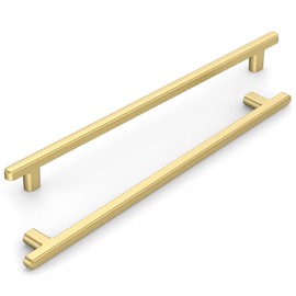 KNOKLOCK 10 Pack 10 Inch(254mm) Kitchen Cabinet Handles Brushed Gold Cabinet Pulls Kitchen Cabinet Hardware Drawer Pulls for Cupboard Wardrobe