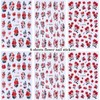 Flower Nail Art Stickers Valentines 3D Peach Floral Nail Decals